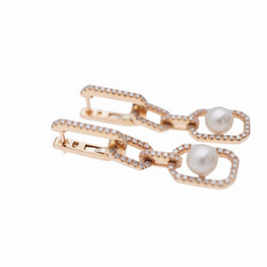 新品同様 シェイ ダイヤモンド パール 750PG ピアス K18ピンクゴールド/ダイヤ/真珠 ピンクゴールド ジュエリー 1576【中古】SHAY