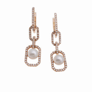 新品同様 シェイ ダイヤモンド パール 750PG ピアス K18ピンクゴールド/ダイヤ/真珠 ピンクゴールド ジュエリー 1576【中古】SHAY