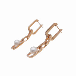 新品同様 シェイ ダイヤモンド パール 750PG ピアス K18ピンクゴールド/ダイヤ/真珠 ピンクゴールド ジュエリー 1576【中古】SHAY