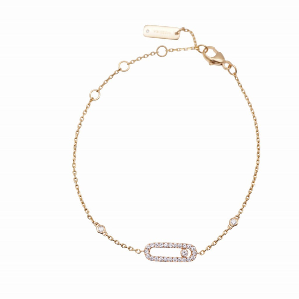 美品 メシカ ムーヴ ウノ 750PG ダイヤ ブレスレット K18PG ピンクゴールド/ダイヤモンド ジュエリー 1577【中古】MESSIKA レディース