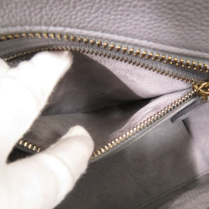 美品 セリーヌ ラゲージ マイクロショッパー レザー グレー ハンドバッグ 1587【中古】CELINE