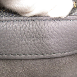 美品 セリーヌ ラゲージ マイクロショッパー レザー グレー ハンドバッグ 1587【中古】CELINE