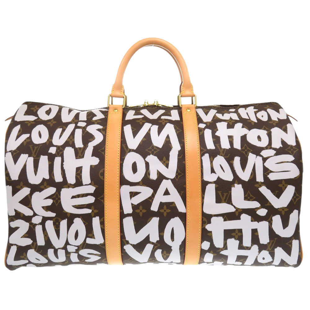 美品 ルイ ヴィトン キーポル50 モノグラム グラフィティ ホワイト M92197 ボストンバッグ LV 1608 【中古】 LOUIS VUITTON