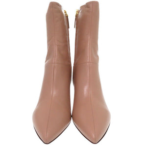 未使用品 ヴァレンティノ ガラヴァーニ ロックスタッズ EU41 パテント ショートブーツ チャンキーヒール SW0S0S61 FVI GF9 レザー ベージュ 1680【中古】Valentino Garavani