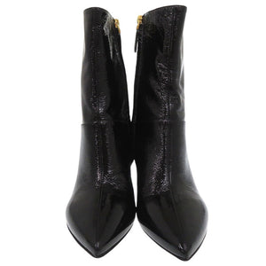 未使用品 ヴァレンティノ ガラヴァーニ ロックスタッズ EU39 パテントショートブーツ チャンキーヒール SW0S0S61 XJI 0NO レザー ブラック 1681【中古】Valentino Garavani