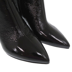 未使用品 ヴァレンティノ ガラヴァーニ ロックスタッズ EU39 パテントショートブーツ チャンキーヒール SW0S0S61 XJI 0NO レザー ブラック 1681【中古】Valentino Garavani