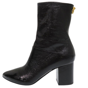 未使用品 ヴァレンティノ ガラヴァーニ ロックスタッズ チャンキーヒール パテント ショートブーツ EU38 SW0S0S61 XJI 0NO レザー ブラック 1682【中古】Valentino Garavani