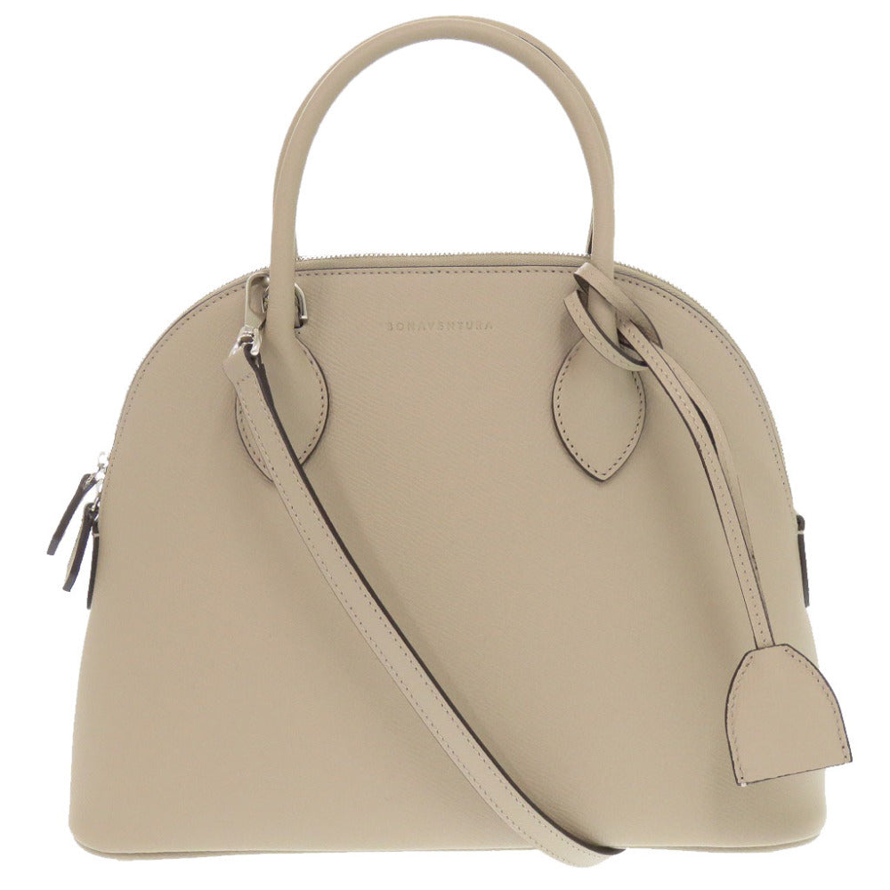 未使用品 ボナベンチュラ エマバッグ 28 スモール ノブレッサ 4BON16 レザー グレージュ  ハンドバッグ 1689【中古】BONAVENTURA