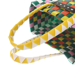 未使用 マルニ マーケット ウーブン マイクロ  M00178 M00IW 0M215 ポリプロピレン グリーン ハンドバッグ 緑 1697【中古】MARNI