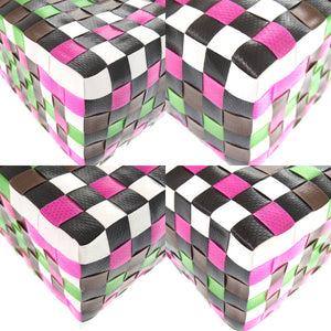 未使用 マルニ マーケット ウーブン マイクロ M00178 M00IW 0M340 ポリプロピレン ブラウン 　ハンドバッグ 茶 1698【中古】MARNI