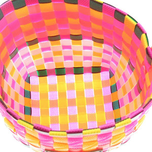 未使用 マルニ マーケット ウーブン マイクロ  ポリプロピレン イエロー ピンク ホワイト マルチカラー M00332 M00IW OM340 ハンドバッグ 1700【中古】MARNI