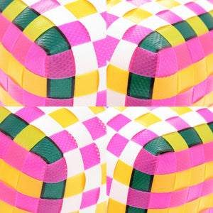 未使用 マルニ マーケット ウーブン マイクロ  ポリプロピレン イエロー ピンク ホワイト マルチカラー M00332 M00IW OM340 ハンドバッグ 1700【中古】MARNI