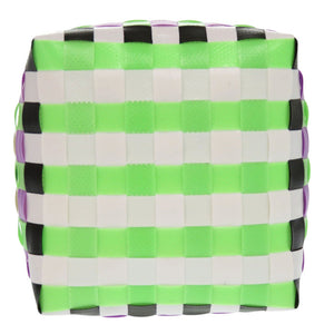 未使用 マルニ マーケット ウーブン マイクロ ポリプロピレン パープル ブラック グリーン マルチカラー M00332 M00IW OM536 ハンドバッグ 1701【中古】MARNI