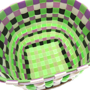 未使用 マルニ マーケット ウーブン マイクロ ポリプロピレン パープル ブラック グリーン マルチカラー M00332 M00IW OM536 ハンドバッグ 1701【中古】MARNI