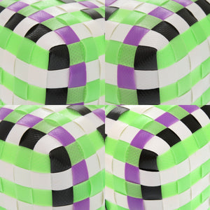 未使用 マルニ マーケット ウーブン マイクロ ポリプロピレン パープル ブラック グリーン マルチカラー M00332 M00IW OM536 ハンドバッグ 1701【中古】MARNI