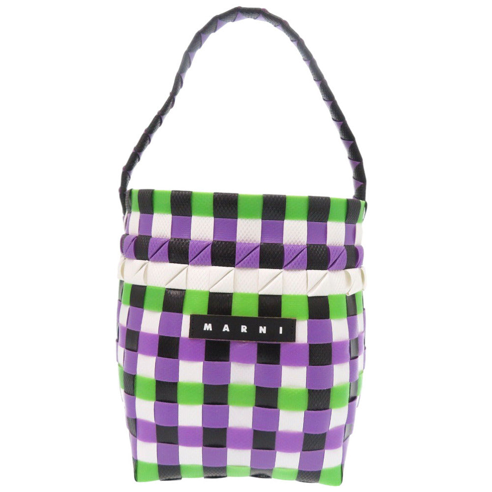 未使用 マルニ マーケット ウーブン マイクロ M00178 M00IW OM607 ポリプロピレン パープル ハンドバッグ 紫 1702【中古】MARNI