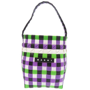 未使用 マルニ マーケット ウーブン マイクロ M00178 M00IW OM607 ポリプロピレン パープル ハンドバッグ 紫 1702【中古】MARNI