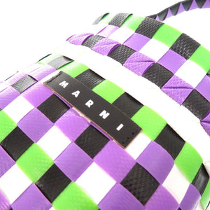 未使用 マルニ マーケット ウーブン マイクロ M00178 M00IW OM607 ポリプロピレン パープル ハンドバッグ 紫 1702【中古】MARNI