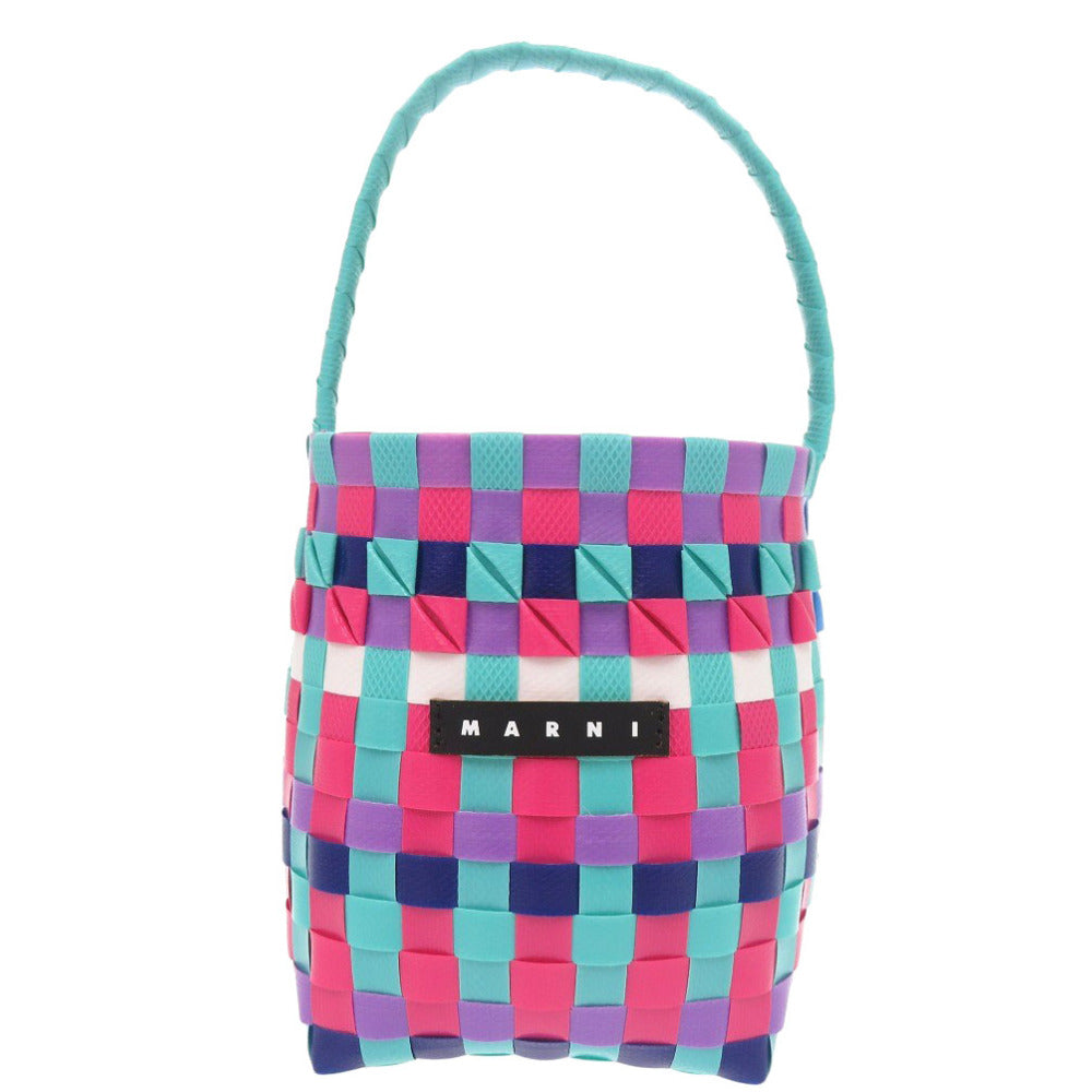 未使用 マルニ マーケット ウーブン マイクロ  M00178 M00IW OM847 ポリプロピレン ピンク ハンドバッグ 1703【中古】MARNI