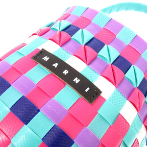 未使用 マルニ マーケット ウーブン マイクロ  M00178 M00IW OM847 ポリプロピレン ピンク ハンドバッグ 1703【中古】MARNI