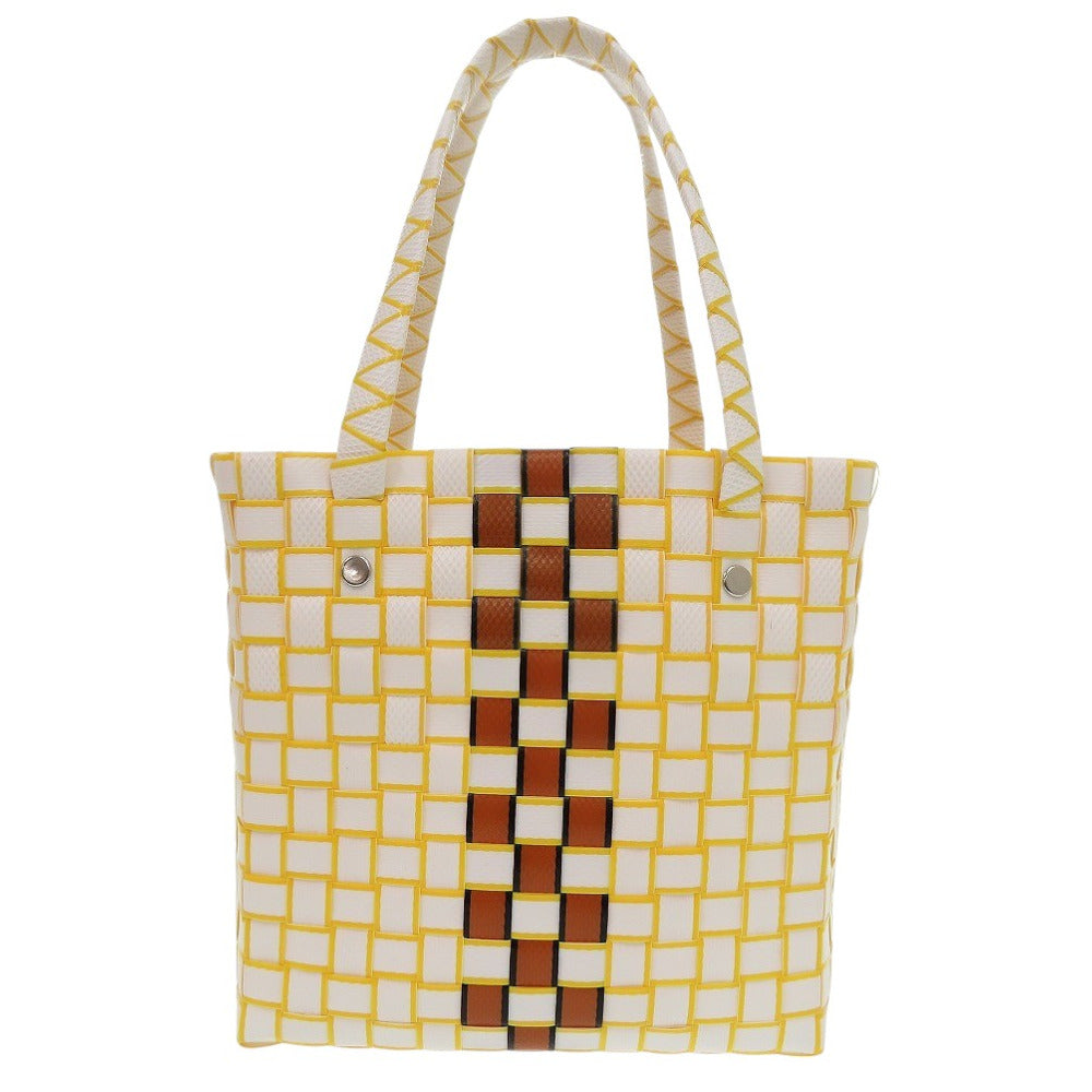 未使用 マルニ マーケット ウーブン ポリプロピレン 白 M00638 0M100 ハンドバッグ 1704【中古】MARNI