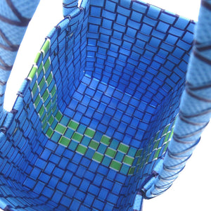 未使用 マルニ マーケット ウーブン ポリプロピレン 青 M00638 0M848 ハンドバッグ 1706【中古】MARNI