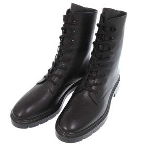 未使用品 スチュアートワイツマン コンバットブーツ レザー ブラック ブーツ 黒 1733【中古】no brand