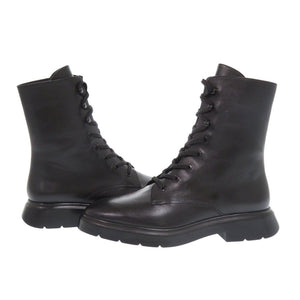 未使用品 スチュアートワイツマン コンバットブーツ レザー ブラック ブーツ 黒 1733【中古】no brand