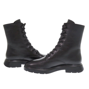 未使用品 スチュアートワイツマン コンバットブーツ レザー ブラック ブーツ 黒 1733【中古】no brand