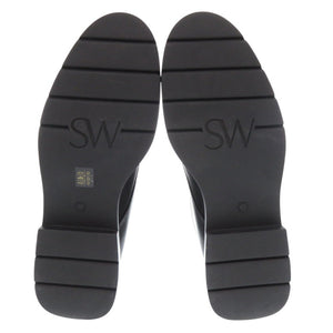 未使用品 スチュアートワイツマン コンバットブーツ レザー ブラック ブーツ 黒 1733【中古】no brand