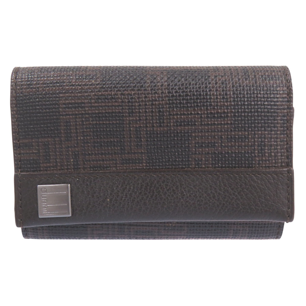 新品同様 ダンヒル レザー ブラウン/ブラック キーケース 茶 黒 1755【中古】Dunhill メンズ