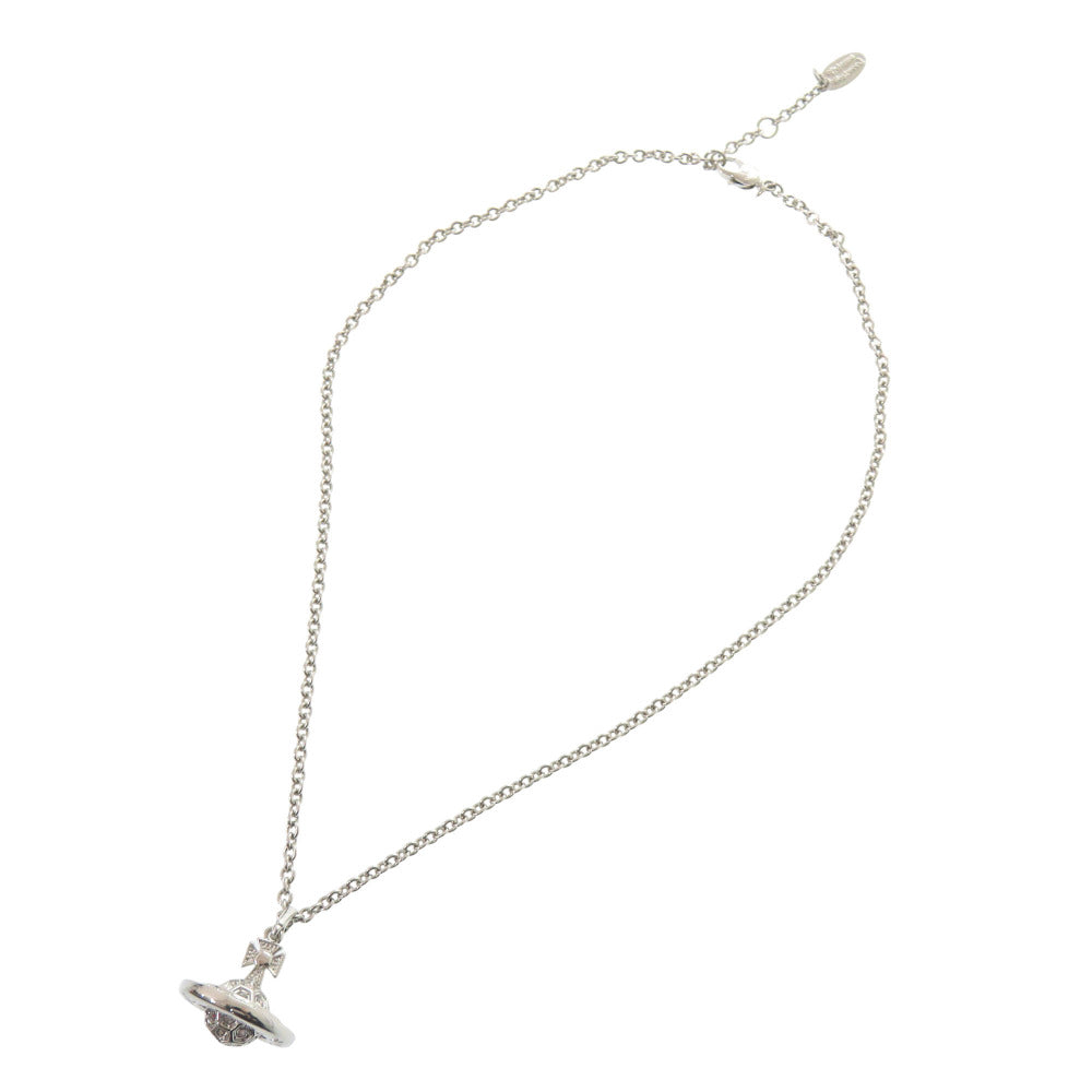 未使用品 ヴィヴィアンウエストウッド オーブ メタル/ラインストーン シルバー ネックレス 銀 1759【中古】Vivienne Westwood