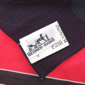 美品 エルメス 式典用馬勒 コットン マルチカラー スカーフ 0016【中古】HERMES