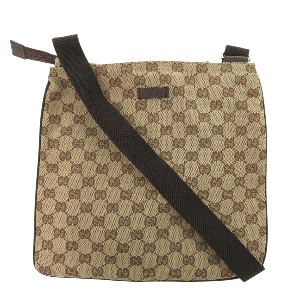 美品 グッチ 132907 GGキャンバス ブラウン ショルダーバッグ 0058【中古】GUCCI