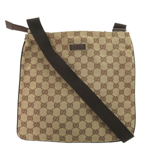 美品 グッチ 132907 GGキャンバス ブラウン ショルダーバッグ 0058【中古】GUCCI