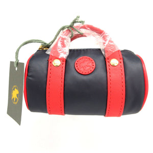 未使用 ハンティングワールド ミニダッフル バチューサーパス ネイビー 紺 レッド 赤 小物入れ バッグ 0059【中古】HUNTING WORLD