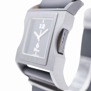 美品 ディオール クリス47 D100-324 クオーツ 腕時計 アルミ/ラバー ブラック 黒文字盤 0071【中古】Dior メンズ