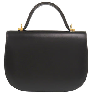 エルメス シェブルーズ ボックスカーフ ブラック ゴールド金具 〇U刻印 ハンドバッグ 黒 0086 【中古】 HERMES