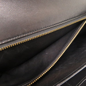 エルメス シェブルーズ ボックスカーフ ブラック ゴールド金具 〇U刻印 ハンドバッグ 黒 0086 【中古】 HERMES