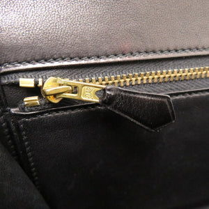 エルメス シェブルーズ ボックスカーフ ブラック ゴールド金具 〇U刻印 ハンドバッグ 黒 0086 【中古】 HERMES