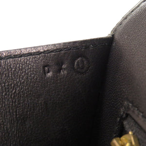 エルメス シェブルーズ ボックスカーフ ブラック ゴールド金具 〇U刻印 ハンドバッグ 黒 0086 【中古】 HERMES