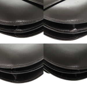 エルメス シェブルーズ ボックスカーフ ブラック ゴールド金具 〇U刻印 ハンドバッグ 黒 0086 【中古】 HERMES