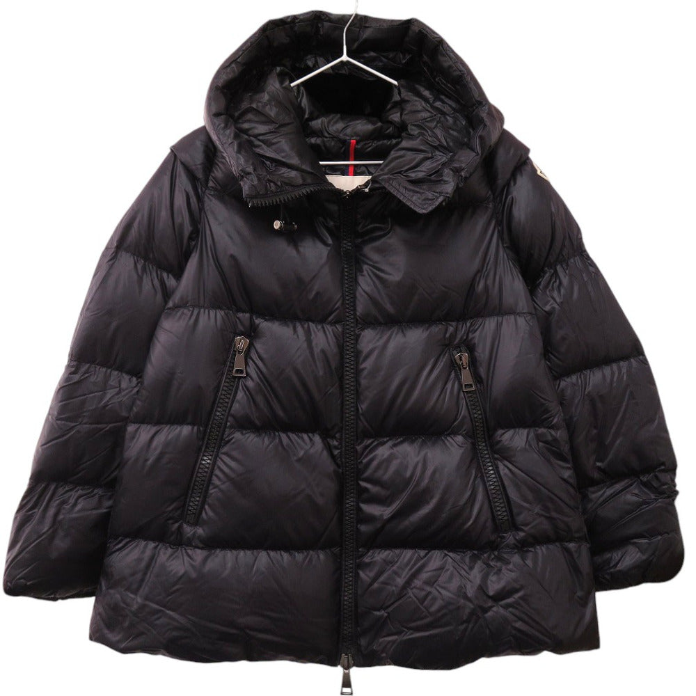 美品 モンクレール SERITTE フーデッド ショートダウンジャケット E20934696949 C0151 サイズ1 ブラック 0087【中古】MONCLER