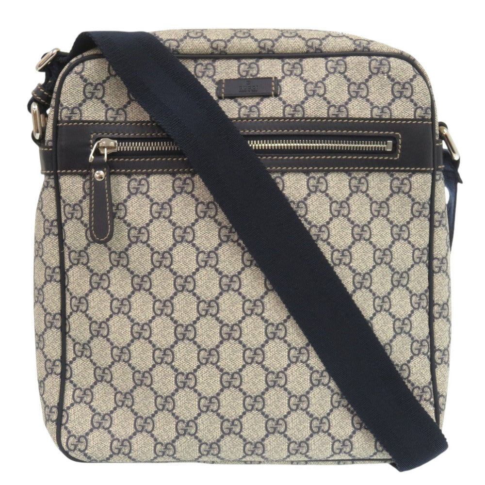 グッチ GGスプリームキャンバス ネイビー ベージュ 201448 ショルダーバッグ 紺 0088【中古】GUCCI