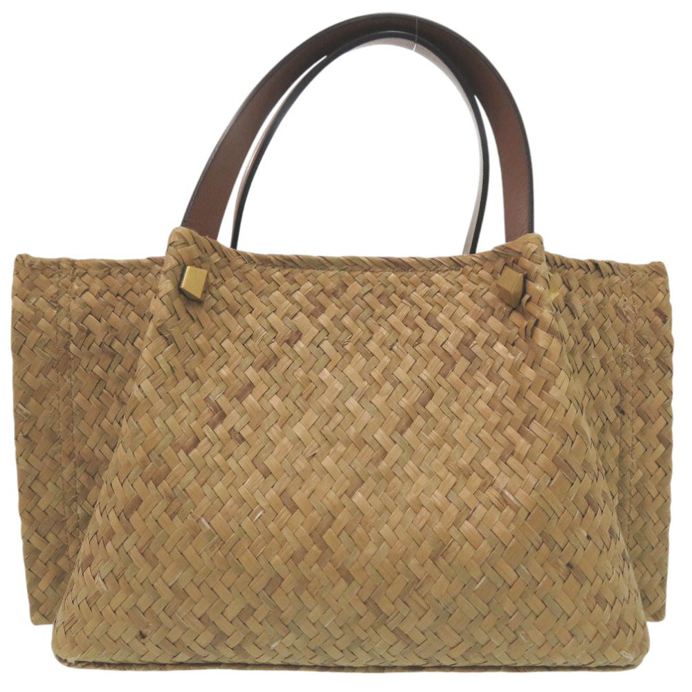 美品 ヴァレンティノ ガラヴァーニ Vロゴ ストロー 2way トートバッグ クロスボディ スタッズ ベージュ 0091【中古】Valentino Garavani