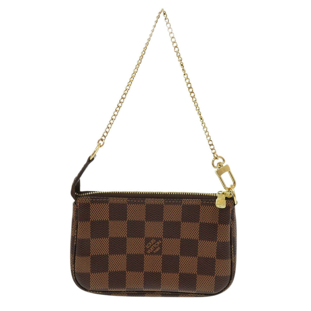 新品同様 ルイ ヴィトン ダミエ ミニポシェット アクセソワール N58009 アクセサリーポーチ ブラウン LV 0101【中古】LOUIS VUITTON