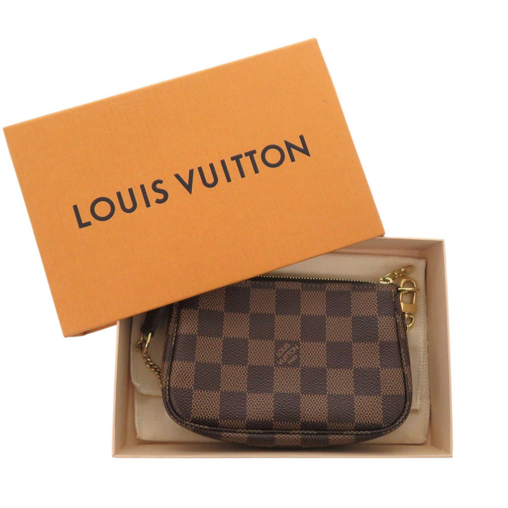 新品同様 ルイ ヴィトン ダミエ ミニポシェット アクセソワール N58009 アクセサリーポーチ ブラウン LV 0101【中古】LOUIS VUITTON