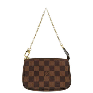 新品同様 ルイ ヴィトン ダミエ ミニポシェット アクセソワール N58009 アクセサリーポーチ ブラウン LV 0101【中古】LOUIS VUITTON