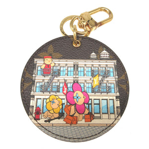 美品 ルイヴィトン モノグラム ヴィヴィエンヌ M00873 ポルトクレ イリュストレ キーホルダー ブラウン 茶 イエロー 黄 0102【中古】LOUIS VUITTON