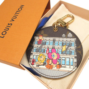 美品 ルイヴィトン モノグラム ヴィヴィエンヌ M00873 ポルトクレ イリュストレ キーホルダー ブラウン 茶 イエロー 黄 0102【中古】LOUIS VUITTON